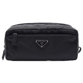 Prada Pochette Triangle Logo en Nylon Rena Noir