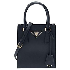 Prada Bolsa Tote Saffiano Preta com Logo Triangular Número do Produto: NZV Preto