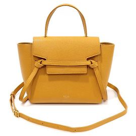 Céline Bolsa de cinto nano em couro de bezerro amarelo Amarelo