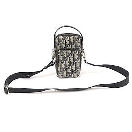 Dior Borsa Crossbody Micro Rider in Jacquard Obliquo Blu Blu