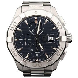 Tag Heuer Orologio da uomo Aquaracer in acciaio con cronografo e quadrante blu Argento