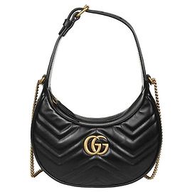 Gucci Borsa Mini Mezza Luna GG Marmont DTDHT Nero
