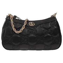Gucci GG gesteppte Lederhandtasche Schwarz Schwarz