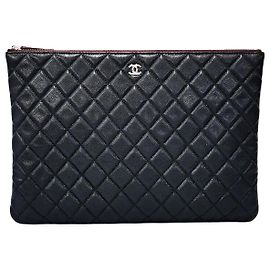 Chanel Classic Caviar Clutch Bag Large Series Black