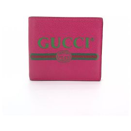 Gucci Portafoglio Compatto Logo Web Rosa
