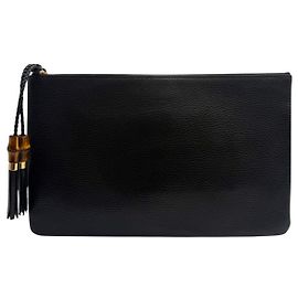 Gucci Clutch de bambu com tassel preto Preto