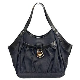 Fendi FF Logo Juka Canvas Tote Bag Black Black