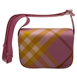 Burberry Check Mini Messenger Bag Pink Pink