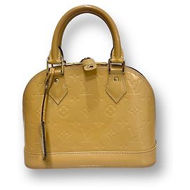 Louis Vuitton Vernis Alma BB Tote Bag Yellow