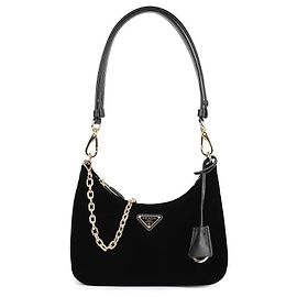 Prada Mini borsa a spalla in velluto Napa Nero