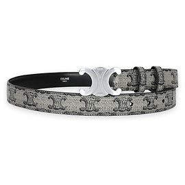 Céline Triope Medium Leather Belt (Gray) Brown