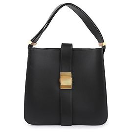 Bottega Veneta Bolsa de ombro com fivela dourada Preto