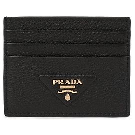 Prada Cartera para tarjetas de cuero Negro