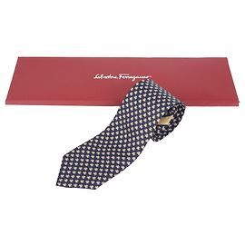 Salvatore Ferragamo Corbata con patrón de rana Azul