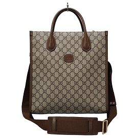 Gucci Interlocking GG Tote Shoulder Bag Brown
