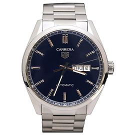 Tag Heuer Carrera Calibre Data Mostrador Azul Aço Azul