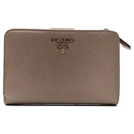 Prada Saffiano Compact Wallet Pink