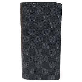 Louis Vuitton Damier Graphite Canvas Brazza Wallet Long Wallet Brown