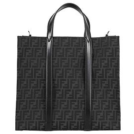 Fendi Fabric Shopper Bag Black