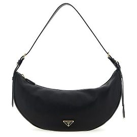 Prada Reedition Dumurun Large Leather Shoulder Bag Black