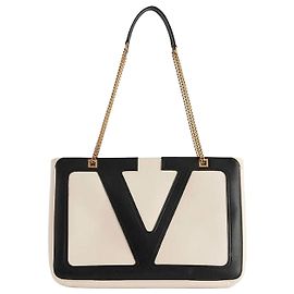 Valentino Bolsa shopper pequena em couro Napa Superstar Marrom