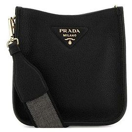 Prada Bolsa de ombro mini de couro Preto