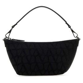 Valentino Twill Iconograph Shoulder Bag Black