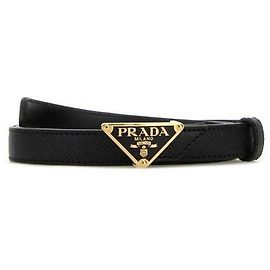 Prada Saffiano-Leder Gürtel Schwarz