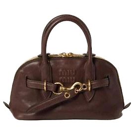 Miu Miu Small Napa Leather Bag Brown