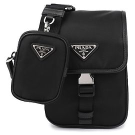 Prada Bolsa transversal de couro Preto