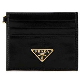 Prada Saffiano Leather Card Wallet Black