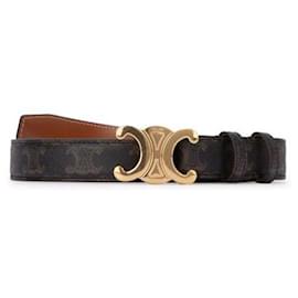 Céline Medium Canvas Belt Brown