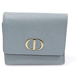 Dior Carteira Montaigne Lotus em couro de bezerro azul nuvem Azul