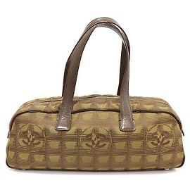 Chanel Bolsa de viagem Boston em tecido marrom Marrom