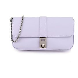 Salvatore Ferragamo Mini bolsa transversal com corrente Roxo