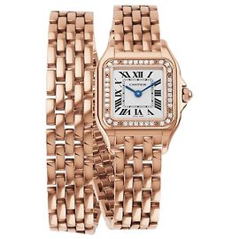 Cartier Relógio de pulso duplo em ouro com diamantes Panther Dourado