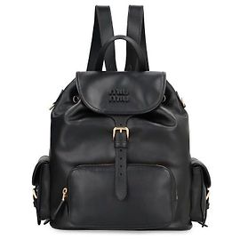 Miu Miu Leather Backpack Large Black