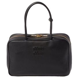 Miu Miu Leather Bow Bag Large Black