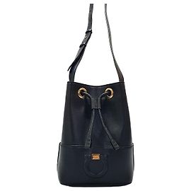Salvatore Ferragamo Borsa a secchiello City Nero