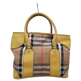 Burberry Große Karo-Tote-Bag Gelb