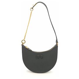 Valentino Logo Hobo Bag Black