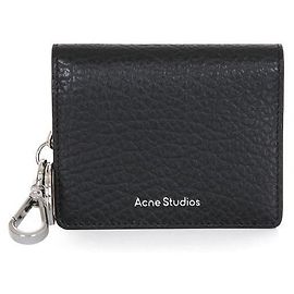 Acne Carteira de couro dobrável preta Preto