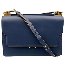 Marni Bolsa transversal em couro de bezerro azul marinho Azul
