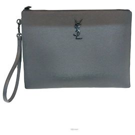 Saint Laurent Borsa clutch per tablet con monogramma Nero