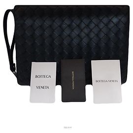 Bottega Veneta Pochette Document Intrecciato Petite Noir