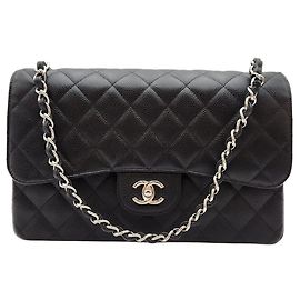 Chanel Classic Large Caviar Black Condition Black