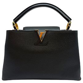 Louis Vuitton Sac à main Capucines Torillon MM Noir Noir