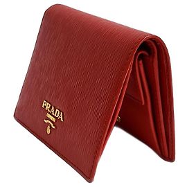 Prada Red Vitello Move Wallet Red