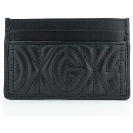Gucci Card Holder Black Leather Black