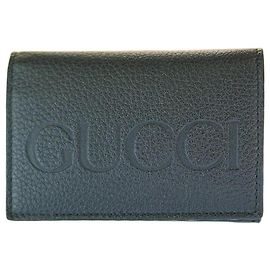 Gucci Business Card Holder Leather Black Black